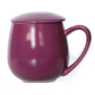 Kubek z zaparzaczem i pokrywką purpurowy – idealny zestaw do przygotowania herbaty, perfekcyjny podarunek prezent dla mamy, taty, babci, dziadka - Kubki - miniaturka - grafika 1
