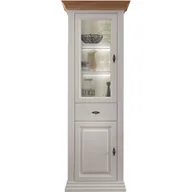 Witryny - Witryna I Drewniana z Białej Sosny Lewa WZ-0622-0101 WZ-0622 G+K Meble Sosna Woskowana Na Biało, Dąb Olej - miniaturka - grafika 1