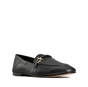 Clarks Pure 2 Loafer [Black Leather] - Rozmiar 39.5 - Półbuty damskie - miniaturka - grafika 1