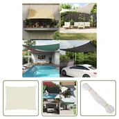 Parasole ogrodowe - The Living Store Prostokątny żagiel ogrodowy z tkaniny Oxford - 6x7 m - kremowy - Żagiel Ogrodowy - miniaturka - grafika 1