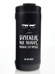 Kubek termiczny do kawy Dr.Bacty Notus Dziękuje, nie słodzę - czarny - Kubki termiczne - miniaturka - grafika 1