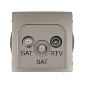 Gniazdka elektryczne - Kontakt Simon Gniazdo RTV / SAT końcowe podwójne BASIC satyna - miniaturka - grafika 1