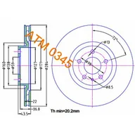 Tarcze hamulcowe - Tarcza hamulcowa MIKODA 0345 - miniaturka - grafika 1