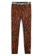 Spodnie sportowe damskie - Puma Legginsy sportowe "Animal Remix" w kolorze jasnobrązowo-czarnym - miniaturka - grafika 1