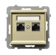 Gniazdka elektryczne - Ospel SONATA SZAMPAŃSKI ZŁOTY GNIAZDO Komputer X2 GPK-2R/K/M/39 - miniaturka - grafika 1