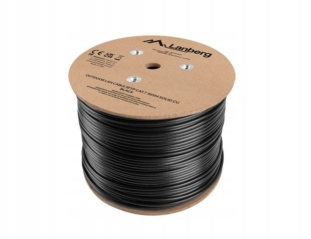 Lanberg LAN SFTP KAT.7 305M DRUT OUTDOOR CU czarny LCS7-21CU-0305-BK