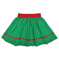 Sukienki i spódniczki dla dziewczynek - SPÓDNICZKA ELF PONGEE CIEMNOZIELONA 40cm - miniaturka - grafika 1
