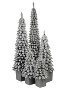 Choinki - Choinka Sztuczna Ośnieżony Świerk Zakopiański Slim w Szarej kwadratowej donicy 60 cm - miniaturka - grafika 1