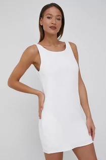 Sukienki - Calvin Klein sukienka kolor biały mini prosta - grafika 1