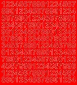 Pasmanteria - Cyfry samoprzylepne 1.5 cm czerwony połysk - miniaturka - grafika 1