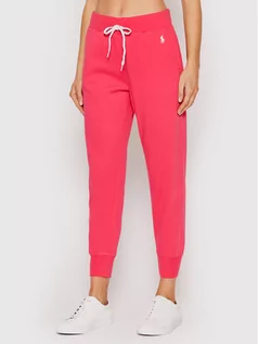 Spodnie sportowe damskie - Polo Ralph Lauren Spodnie dresowe 211780215017 Różowy Regular Fit - grafika 1