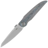 Noże - Nóż składany Bestech Prydwen Dark Grey Titanium/Blue Marbled Carbon Fiber, Bead Blasted/Satin MagnaCut by Kombou (BT2409C) - miniaturka - grafika 1