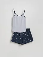 Piżamy damskie - Reserved - Dwuczęściowa piżama na ramiączkach - granatowy - miniaturka - grafika 1