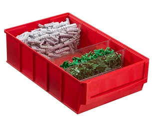 Allit Plastikowy pojemnik do regału Shelfpoj., 183 x 300 x 81 mm, czerwony 456531 - Pojemniki przemysłowe - miniaturka - grafika 1