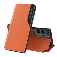Etui i futerały do telefonów - Eco Hurtel Leather View Case elegancki futerał etui z klapką i funkcją podstawki Samsung Galaxy S21 Ultra 5G pomarańczowy - miniaturka - grafika 1
