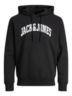 Bluzy męskie - JACK & JONES Męska bluza z kapturem, czarny, XL - miniaturka - grafika 1