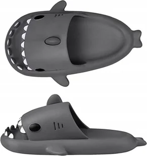 GRUBE KLAPKI NA BASEN REKINY ANTYPOŚLIZGOWE KAPCIE SHARK CZARNE 34-35 - Skarpetki dla dzieci - miniaturka - grafika 1