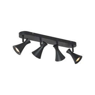 QAZQA Nowoczesny reflektor sufitowy czarny 4-punktowy obrotowy i przechylny - Triangle - Lampy sufitowe - miniaturka - grafika 1