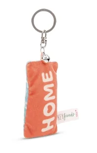 Breloczek Mini Poduszka Pluszowa "Home" 8cm z Dzwoneczkiem - kolorowy - Lojalny towarzysz dla wszystkich grup wiekowych z karabińczykiem, idealny do plecaka, torby, smyczy lub kluczy 62115 - Plecaki - miniaturka - grafika 1