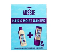 Zestawy kosmetyków damskich - Aussie Hair's Moist Wanted zestaw szampon 250 ml + odżywka 225 ml - miniaturka - grafika 1