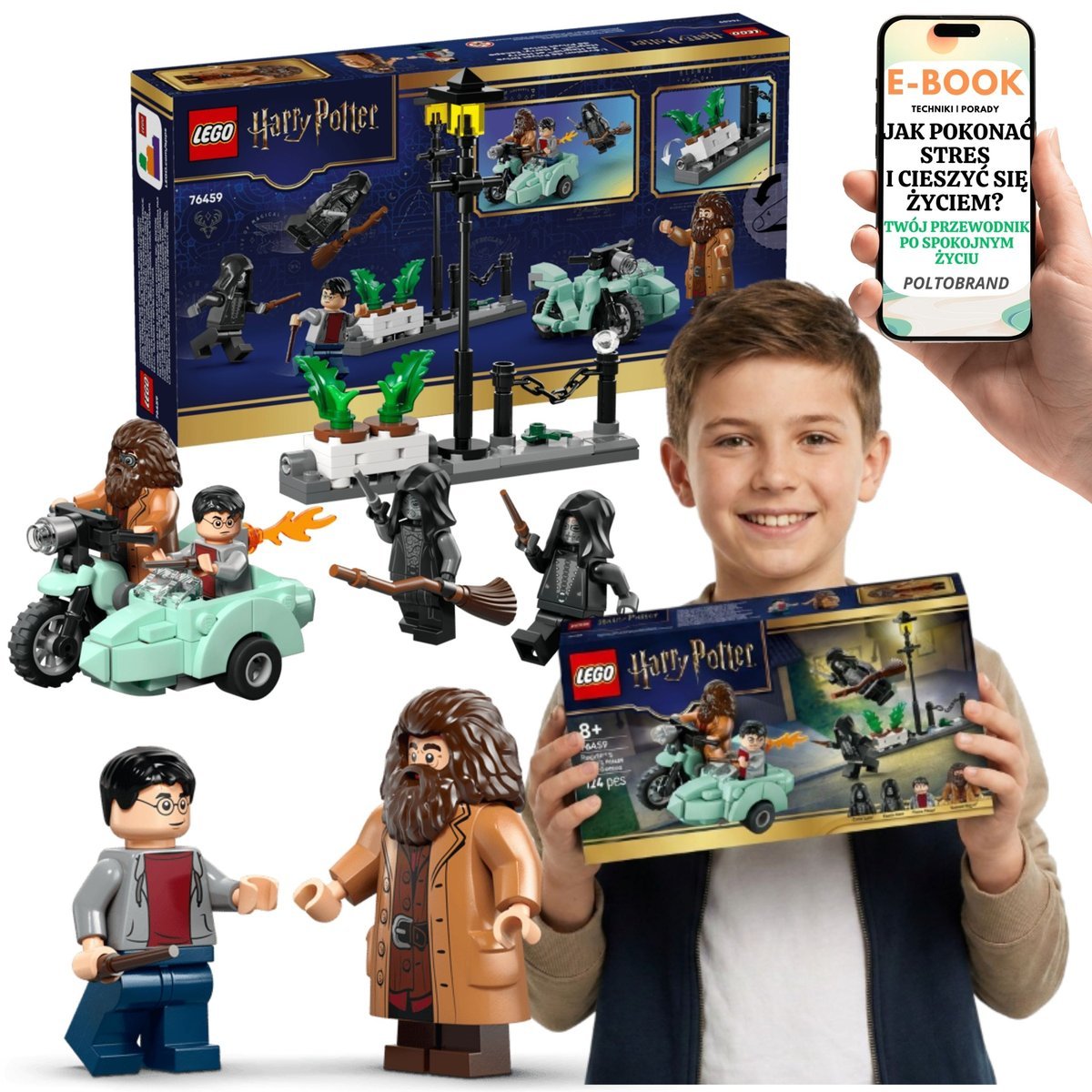 LEGO HARRY POTTER 76459 Motocykl Hagrida Harry Potter Śmierciożercy Privet Drive Klocki + E-BOOK-1