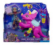 Lalki dla dziewczynek - Mattel Cave Club lalka party Teila z przyjacielem dinozaurem # z wartością produktów powyżej 89zł! - miniaturka - grafika 1