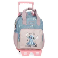 Plecaki - Disney Joumma Bags Stitch You are magical plecaki, plecaki szkolne, plecaki dziecięce, w zestawie dekoracyjny pompon, różne przegródki, Niebieski, plecak 28 + wózek - miniaturka - grafika 1