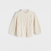 Swetry damskie - Reserved - Sweter z warkoczowym splotem - Kremowy - miniaturka - grafika 1