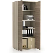 Szafy biurowe - B2B Partner Szafa biurowa z drzwiami LAYERS, 4 półki, 800 x 600 x 1905 mm, dąb naturalny / dąb bejcowany 611532 - miniaturka - grafika 1