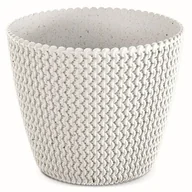 Donice - Doniczka PROSPERPLAST Splofy Eco Wood DSP220W-S449W 5L Biały - miniaturka - grafika 1