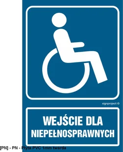 SIGNPROJECT RB044 - Wejście dla niepełnosprawnych 500x750 - Tablice BHP - miniaturka - grafika 1