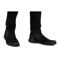Buty trekkingowe męskie - Sztyblety męskie skórzane wsuwane 925MA SW czarne - Buty Olivier - miniaturka - grafika 1