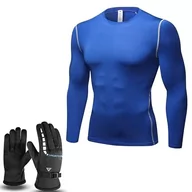 Rękawiczki - Talia 41,2 cm Niebieskie rajstopy dla mężczyzn Odzież sportowa Pot Odzież szybkoschnąca-Outdoor Czarne rękawiczki Zima Wiatroodporna dla mężczyzn i kobiet - miniaturka - grafika 1