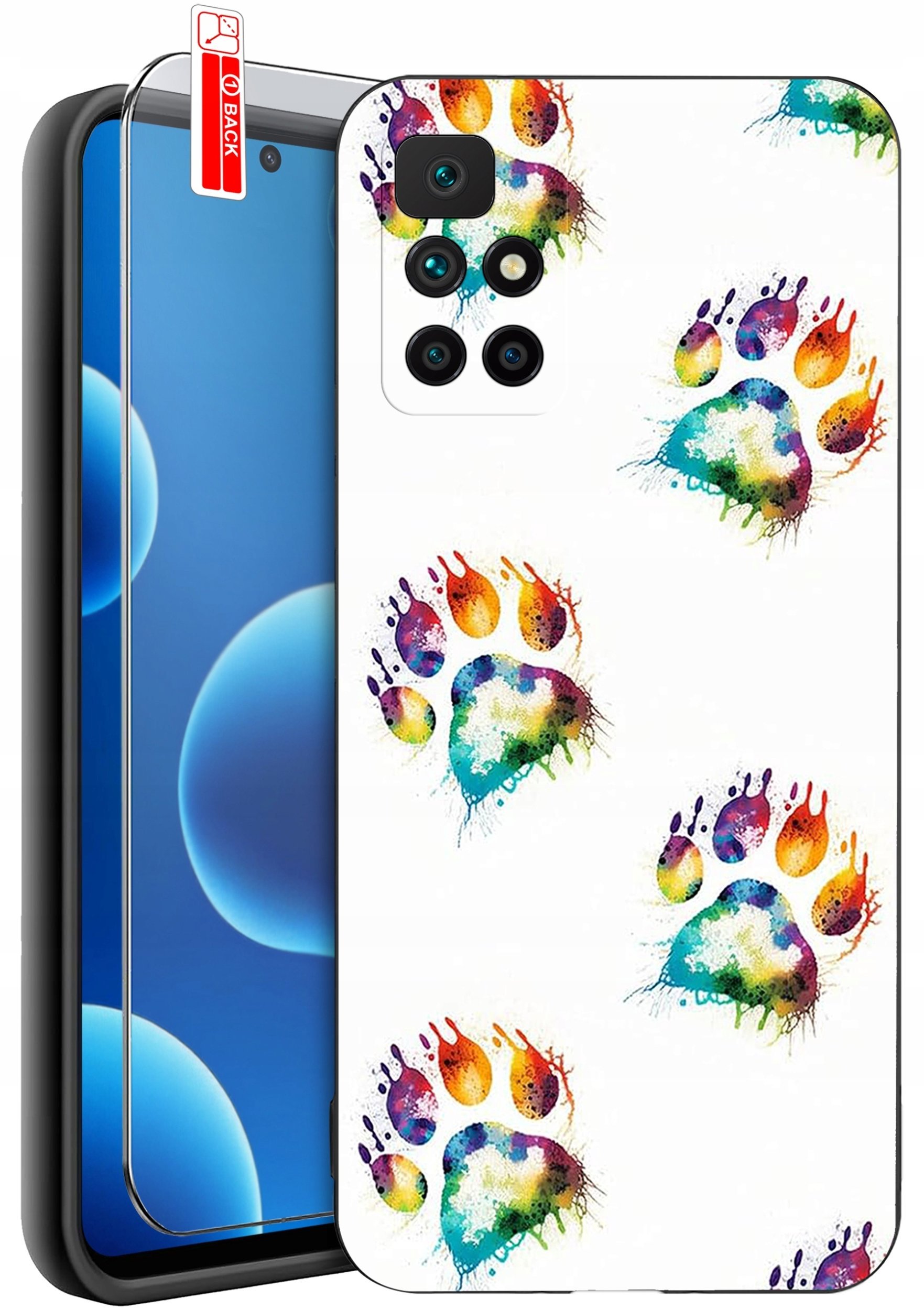 krainaGSM Etui Do Xiaomi Redmi 10 Wzory Silikonowe Matt Case + Szkło 9H