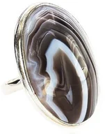 Pierścionki - Agat Botswana Piękny Pierścionek Srebro R10-26 Certyfikat Unikat - miniaturka - grafika 1