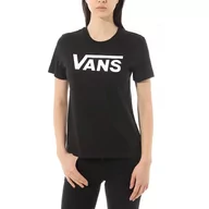 Koszulki sportowe damskie - Koszulka Vans T-Shirt Flying V Crew Tee VN0A3UP4BLK1 - czarna - miniaturka - grafika 1