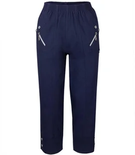 Cienkie elastyczne spodnie w gumkę dł.3/4-50 - Spodnie damskie - miniaturka - grafika 1