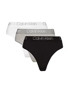 Calvin Klein Stringi z wysokim stanem 3 szt Majtki stringi Kobiety, Czarny/biały/szary wrzosowy, M - Majtki damskie - miniaturka - grafika 1