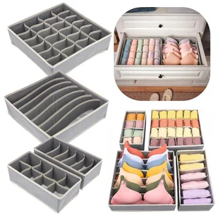 Organizer do Szuflady Szafy na Bieliznę Skarpetki Ubrania Zestaw 4 szt - Meble modułowe i akcesoria - miniaturka - grafika 1