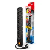 Listwy zasilające - HSK Data Listwa zasilająca S83 m czarna 8 (ACAR S8-3M-CZARNY) - miniaturka - grafika 1