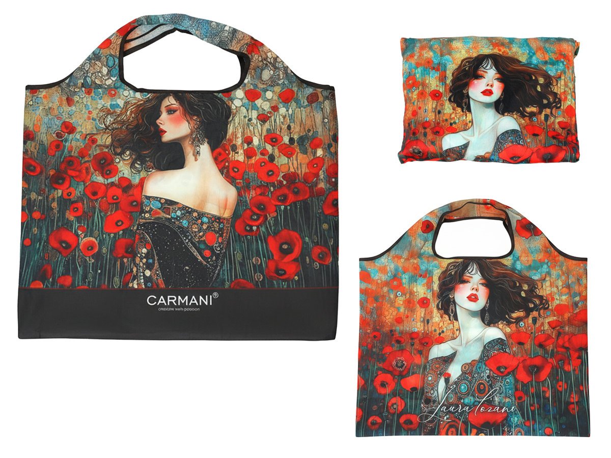 Torba na ramię, składana - L. Lozano, Lady`s Floral Symphony (CARMANI)