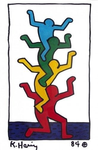 PODKŁADKA POD MYSZ Z Nadrukiem 22x18 cm Keith Haring Vintage Tekst Prezent