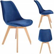 Krzesła - Jumi, Krzesło skandynawskie, Tapicerowane, Niebieskie - miniaturka - grafika 1