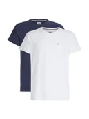 Koszulki męskie - Tommy Hilfiger Koszulka Męska T-Shirt 2 Pary Tjm 2Pack Slim Jersey Tee Biała/Granat Dm0Dm15381 0X0 L - miniaturka - grafika 1