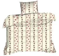 Pościel - Extrapościel Pościel bawełniana 140x200 kwiaty kremowa czerwona 1602N Classic - miniaturka - grafika 1