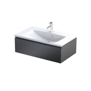 Szafka łazienkowa pod umywalkę Oristo Brylant 80 cm czarny mat OR36-SD1S-80-8R - Szafki łazienkowe - miniaturka - grafika 1