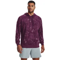 Bluzy sportowe męskie - Męska bluza dresowa nierozpinana z kapturem UNDER ARMOUR UA Journey Terry Hoodie - fioletowa - miniaturka - grafika 1