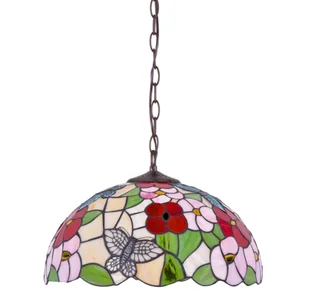 Barwna lampa wisząca do salonu, witraż K-P161386 z serii BUTTERFLY  - Lampy sufitowe - miniaturka - grafika 1