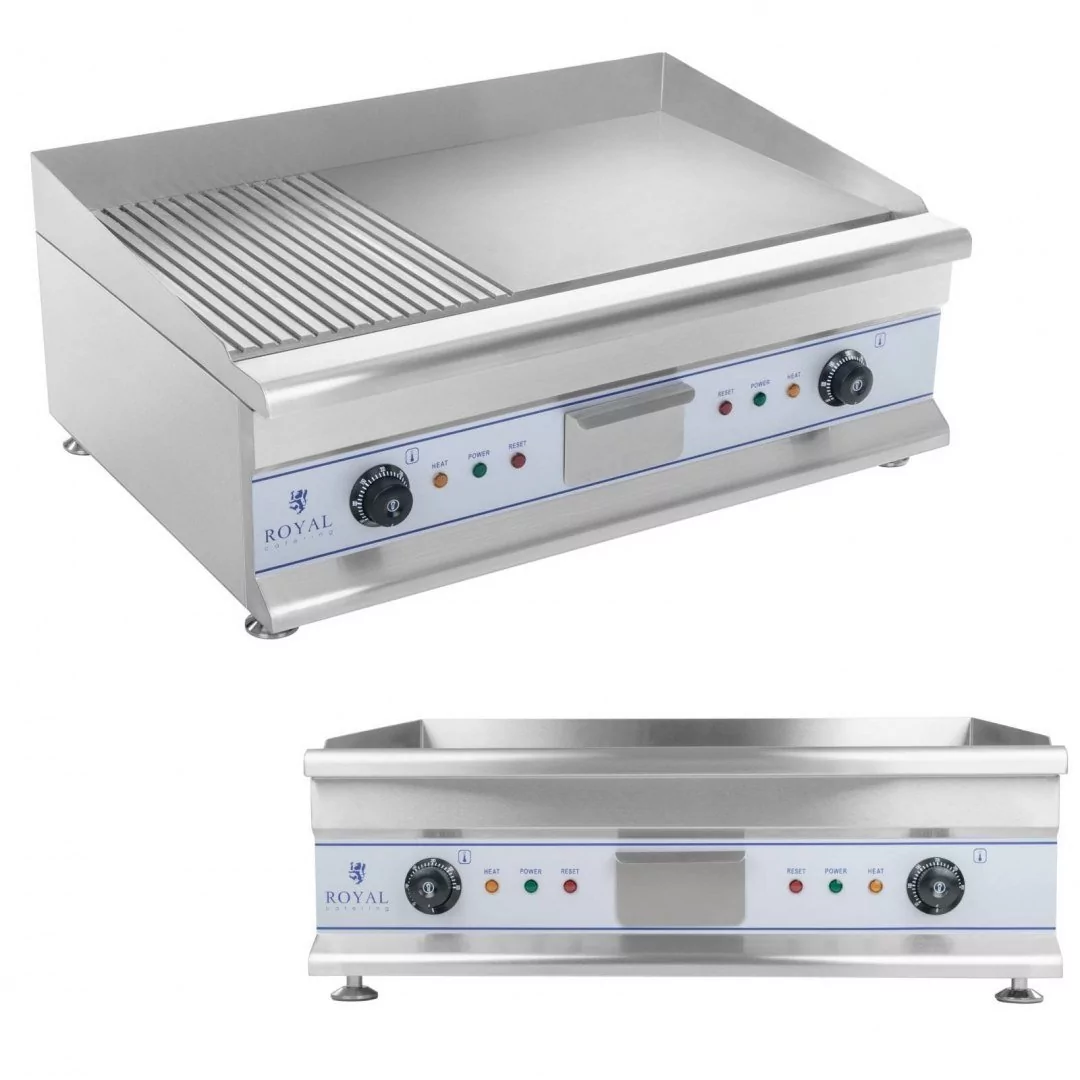 Royal Catering Płyta grillowa - 75 cm - ryflowana - 2 x 3200 W RCG 75G RCG 75G