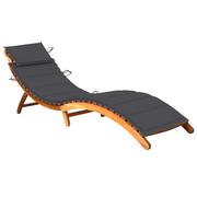 Leżaki ogrodowe - vidaXL Lumarko Ogrodowy leżak z poduszką, lite drewno akacjowe 3061572 - miniaturka - grafika 1
